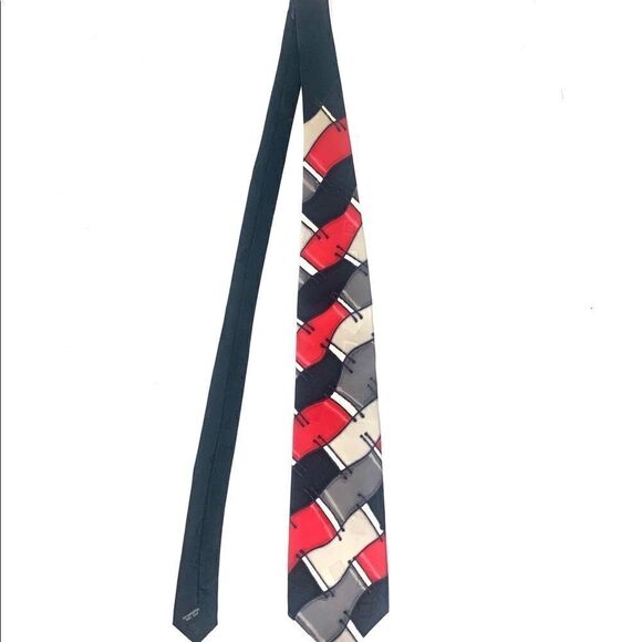 Robert Daskal Vintage Hand-Painted Retro Mod Silk Tie - Picture 3 of 7